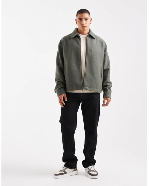 ASOS – harrington-jacke in Gray für Herren