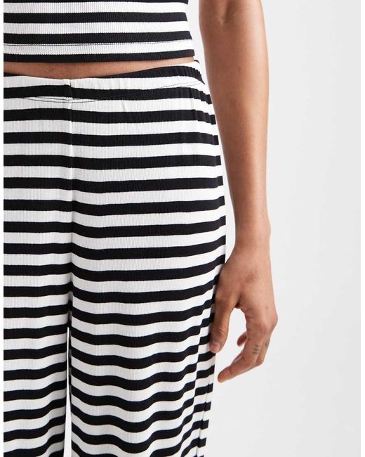 Vero Moda White Ribbed Jersey Pants
