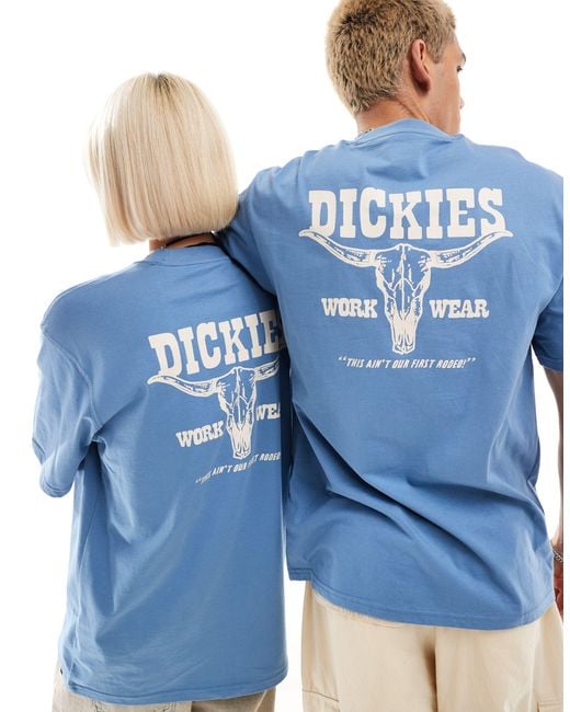 Dickies Blue Western Short Sleeve Back Print T-shirt