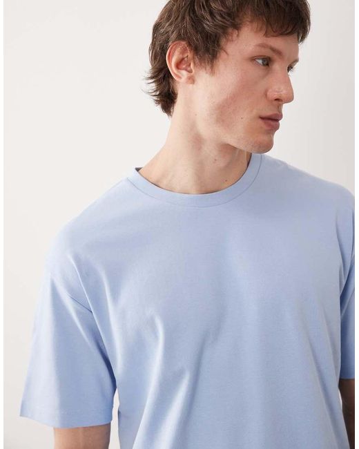 Jack & Jones Blue Premium Heavyweight T-shirt With Backprint for men
