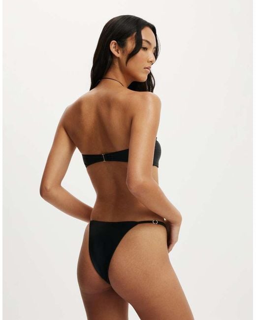 Cotton On Black Strapless Micro Bandeau Bikini Top