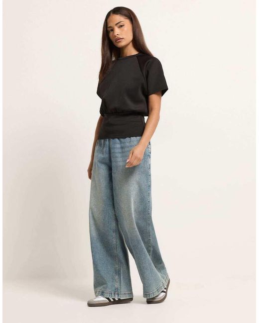 PixieGirl Black Petite Cinched Waist Top