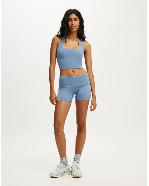 Cotton On Blue Ultra Soft Roll Over Shortie Short