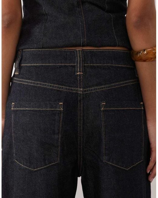 Mango Blue Clemence 100% Cotton Barrel Jean Co-ord