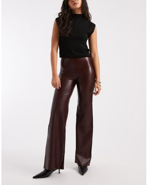 Commando Brown Faux Leather Wide Leg Pant