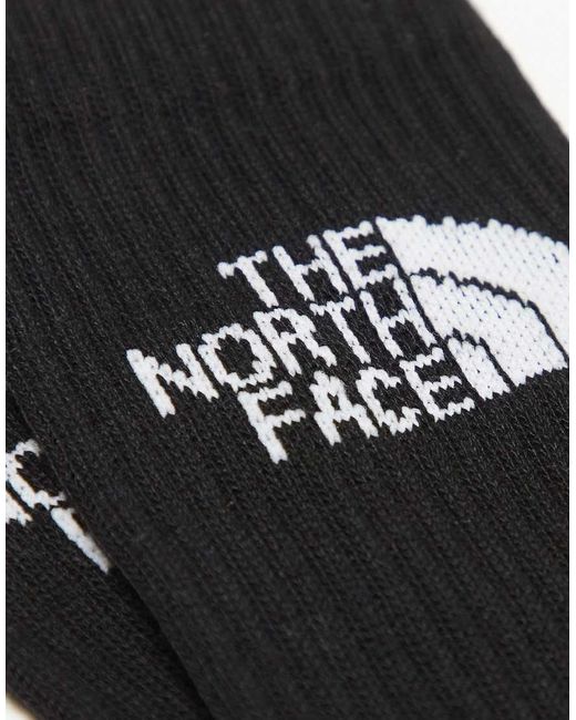 Pack De 3 Pares De Calcetines Negros Con Logo Simple Dome De The North Face de color Black
