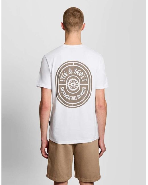 Lyle & Scott White Ss T-Shirts Borders Label Graphic T-Shirt for men