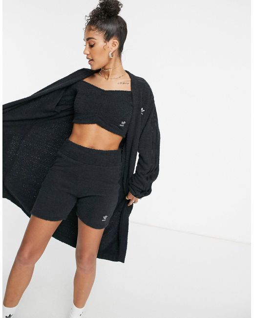 Adidas Originals Black – relaxed risqué – flauschige oversize-strickjacke