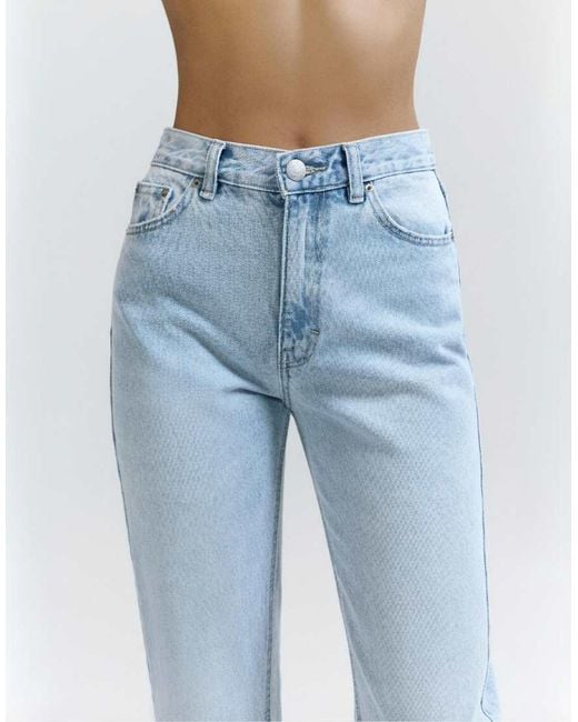 Pull&Bear Blue High Waist Mom Jeans