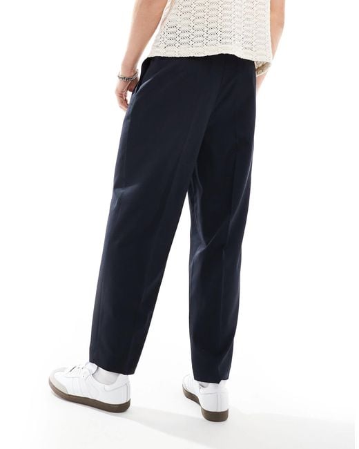 Pantalon fuselé oversize et élégant avec double pince ASOS pour homme en coloris Blue
