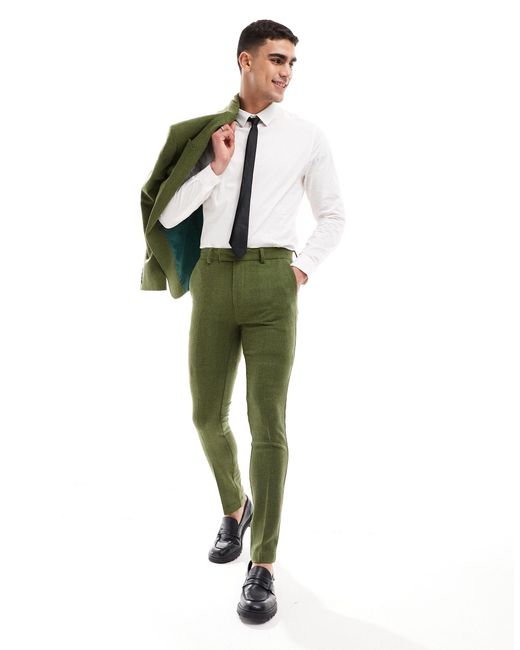 ASOS Green Wedding Skinny Suit Trouser for men