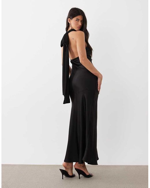 Gina Tricot Black Shawl Halterneck Maxi Dress