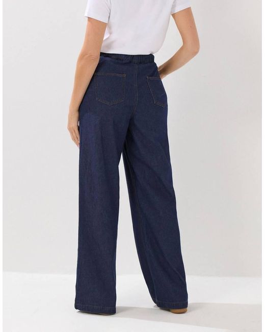 Long Tall Sally Blue Tie Waist Wide Leg Jeans