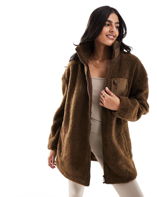 ONLY Brown – jacke aus fleece-teddyfell