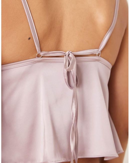 KAT THE LABEL Purple Sorrento Satin Lace Cami