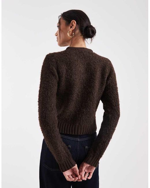 Brave Soul Black Cardigan With Contrast Buttons And Pocket Detail