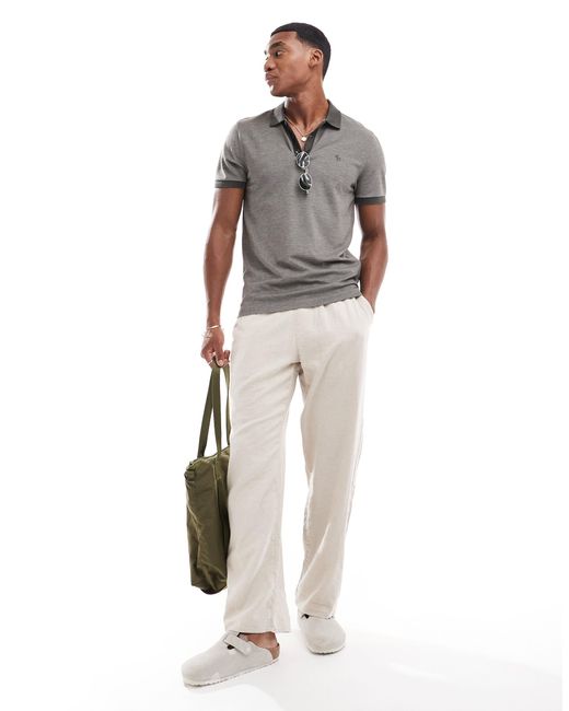 Abercrombie & Fitch Gray Chic Icon Logo Texture Polo for men