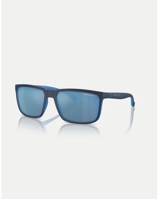 Arnette – stripe – rechteckige, polarisierte sonnenbrille mit oberseite in Blue für Herren