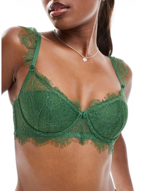 Cotton On Green Cotton on – gefütterter bh aus wimpernspitze