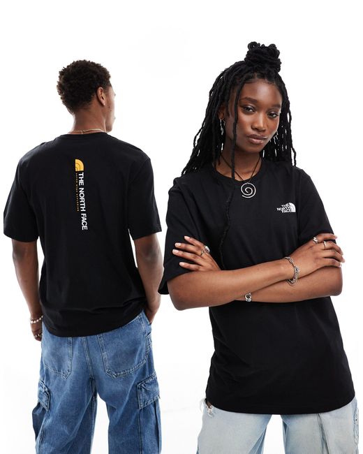 Camiseta negra extragrande con logo estampado en la espalda vertical nse The North Face de color Black