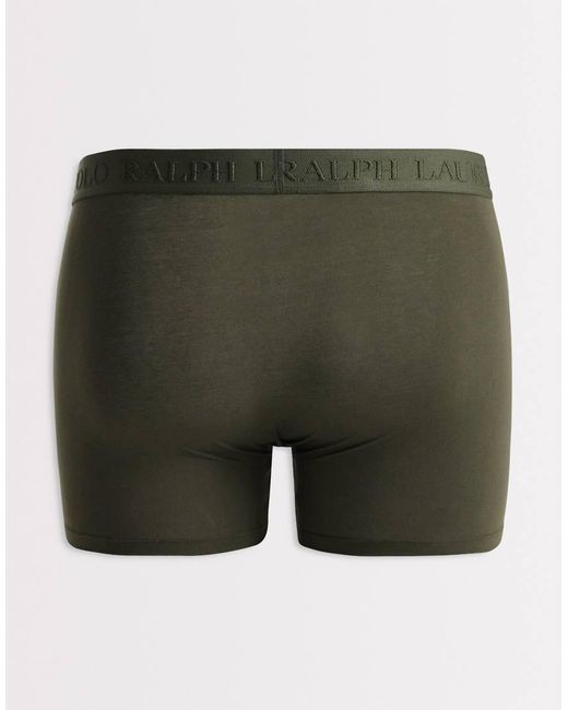 Polo Ralph Lauren Green 3 Pack Of Stretch Cotton Tonal Boxer Briefs for men