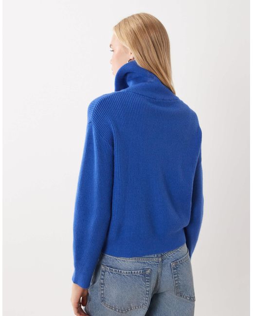 Pull à col zippé quart Mango en coloris Blue