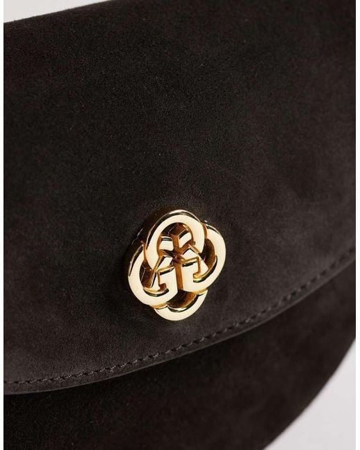 Gant White Real Suede Leather Half Moon Shoulder Bag
