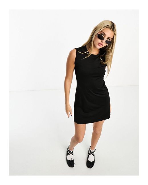 Weekday Black Johanna Sleeveless Mini Dress