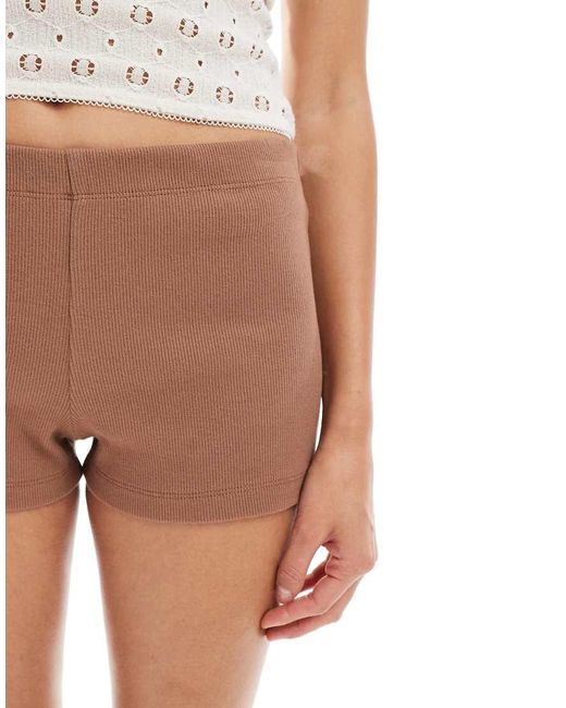 ASOS White Festival Compact Rib Mid Rise Hotpants