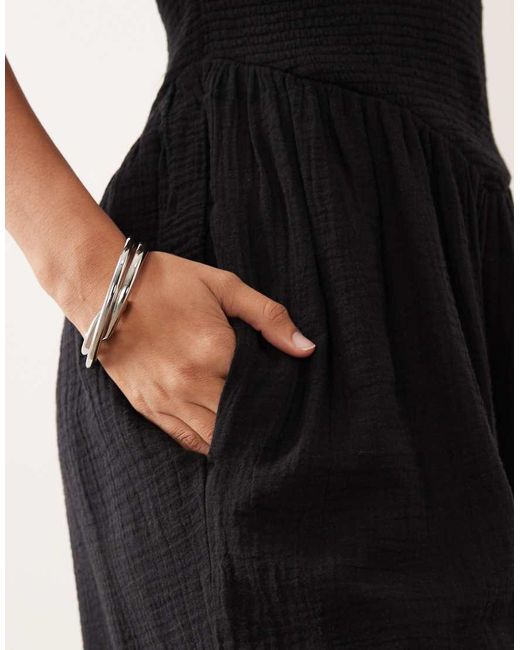 Abercrombie & Fitch White Strapless Smocked Balloon Leg Jumpsuit