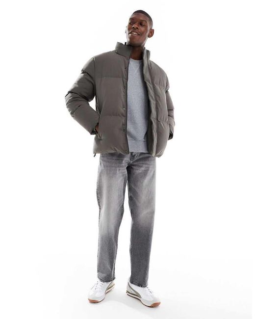 Brave Soul Gray Padded Puffer Jacket for men