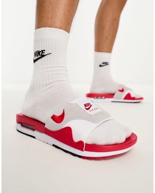 Nike Air Max - 1 - Slippers in het Red voor heren