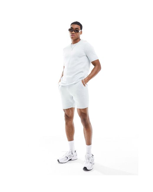 ASOS White Co-ord Midweight Knitted Cotton Shorts for men