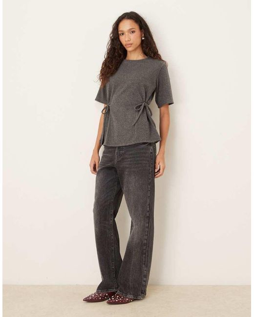 ASOS Gray Supersoft Cinched Tie Side Tee