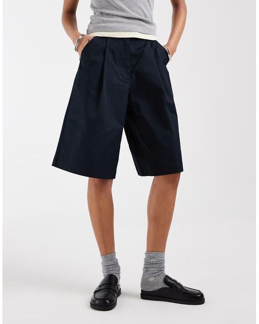 Fred Perry Geplooide Bermudashort in het Blue