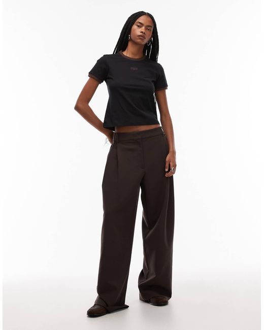 laagam Black Hera Cotton Logo Ringer T-shirt