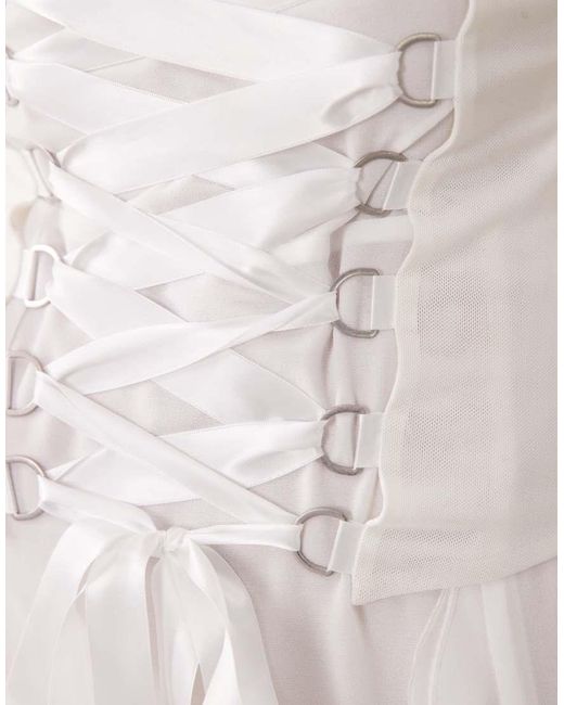 I.AM.GIA Pink Marlette 2.0 Chiffon Corset Lace Up Ruffle Detail Maxi Dress
