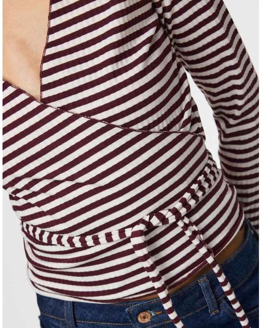 Pieces Blue Wrap Top