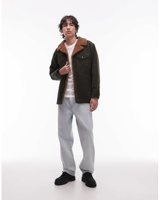 Wrangler Black Cord Sherpa Jacket for men