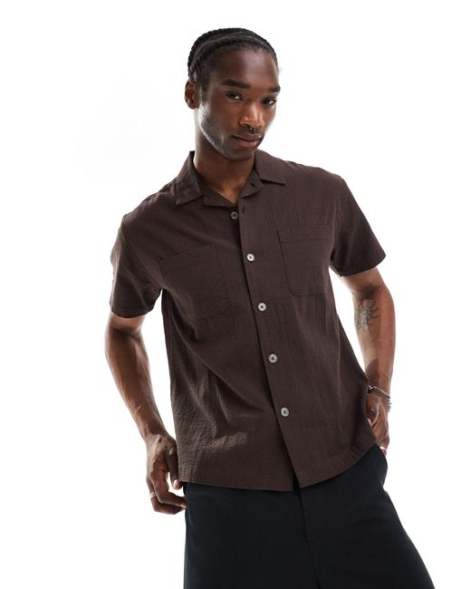 Obey Black Textured Short Sleeve Shirt for men