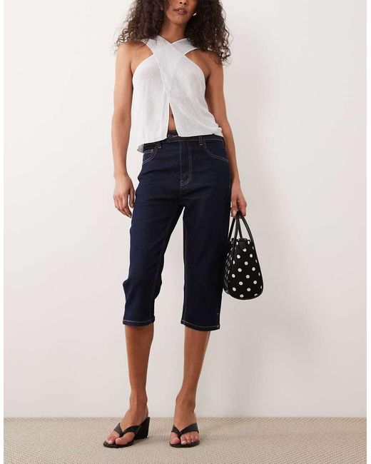 ASOS Blue Capri Jeans With Front Pockets