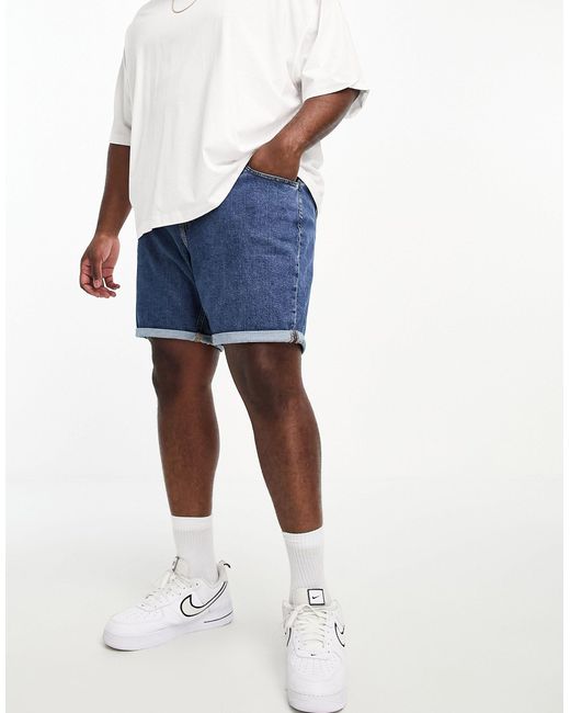 Big & tall - short en jean classique - foncé délavé Calvin Klein pour homme en coloris Blue