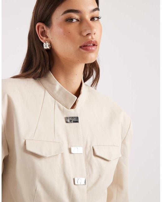 laagam Natural Milou Military Style Jacket