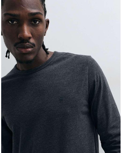 French Connection Blue Long Sleeve Crew Neck T-shirt for men