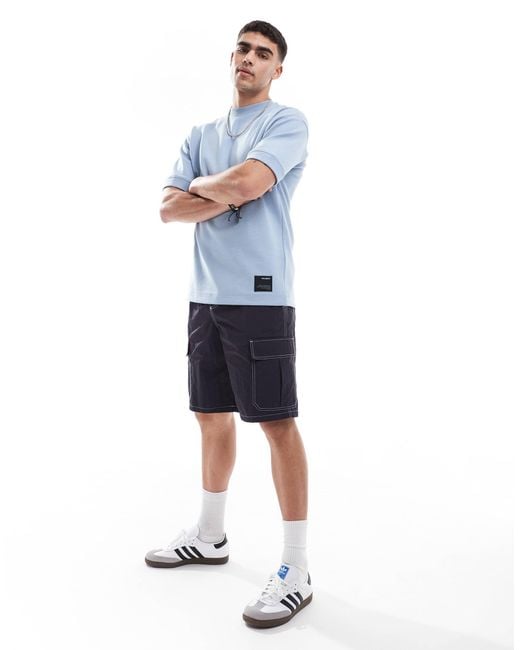 Pull&Bear Blue Boxy Fit T-shirt for men