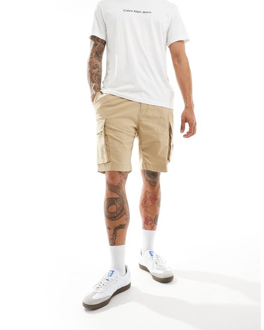 Calvin Klein – cargo-shorts in White für Herren