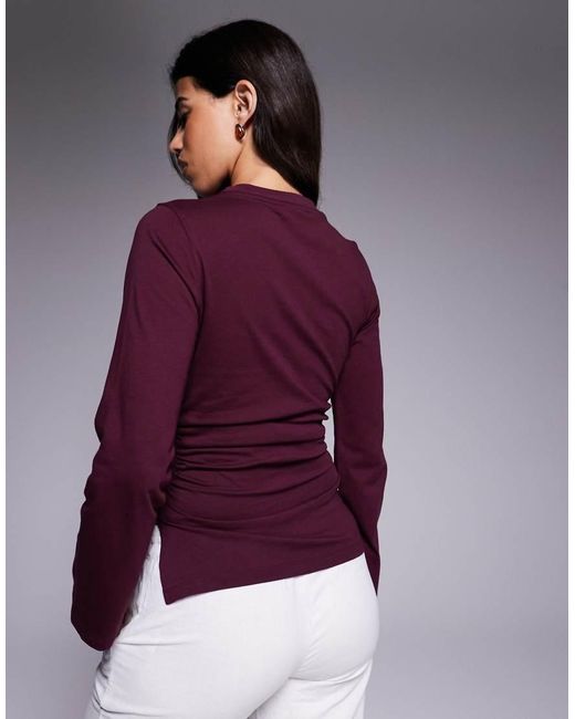 ASOS Purple Cinched Side Asymmetric Tee