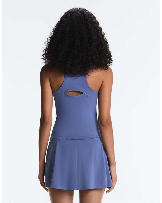 Oysho Blue Sleeveless Half-zip T-shirt
