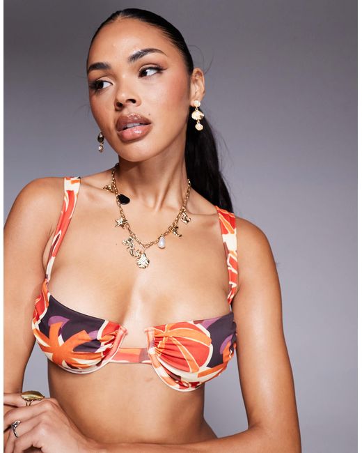 ASOS Gray Ava Underwired Bikini Top