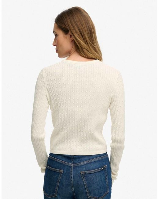 Superdry White – leichte basic-strickjacke